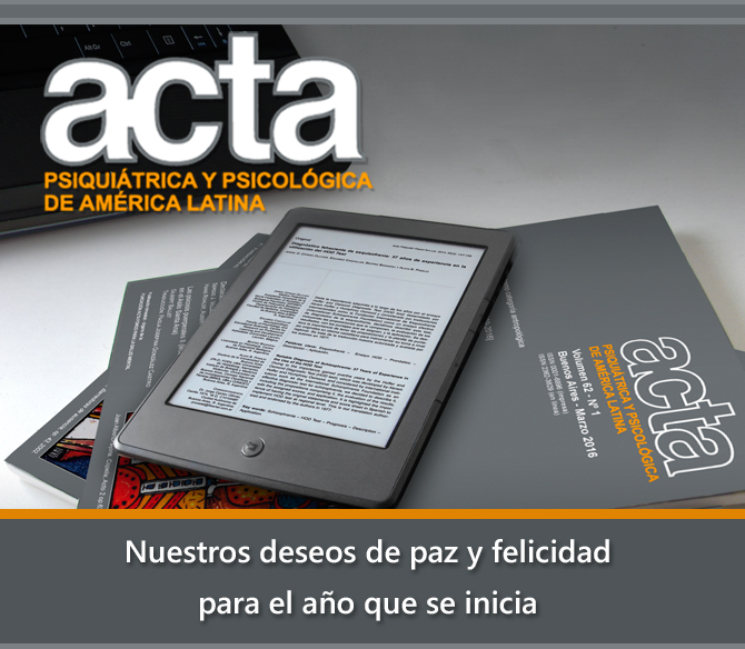 Acta Psiquiátrica y Psicológica de América Latina- Nuestros mejores deseos para el año que comienza